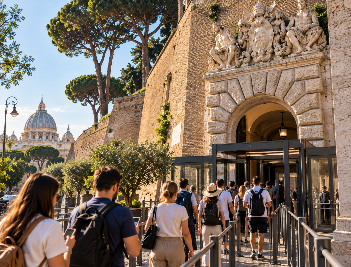 Plaza de San Pedro y acceso al Vaticano en Roma