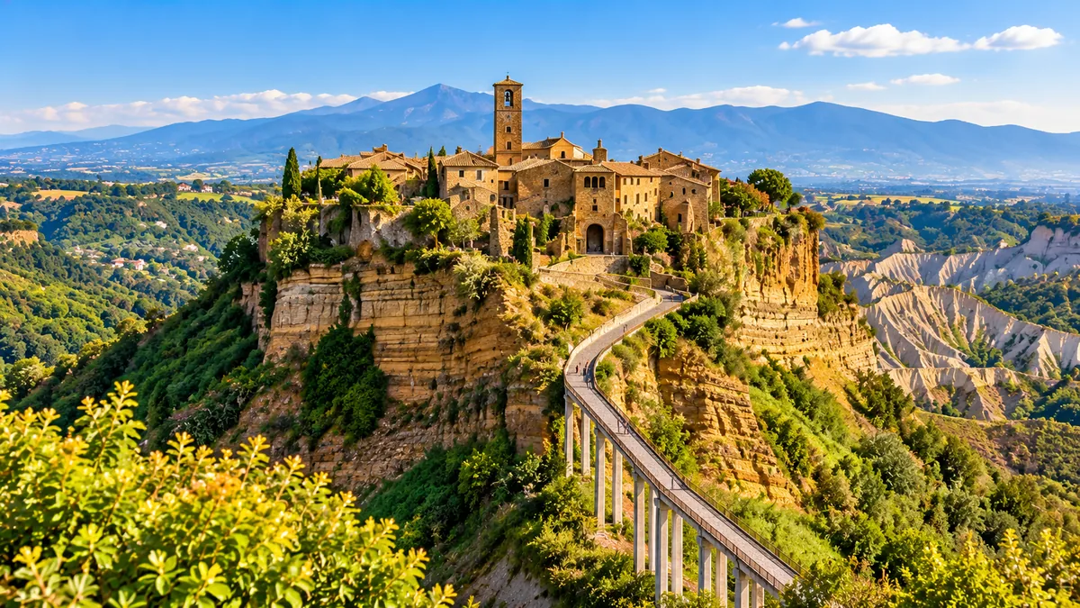 Civita di Bagnoregio sobre una colina en la región del Lacio