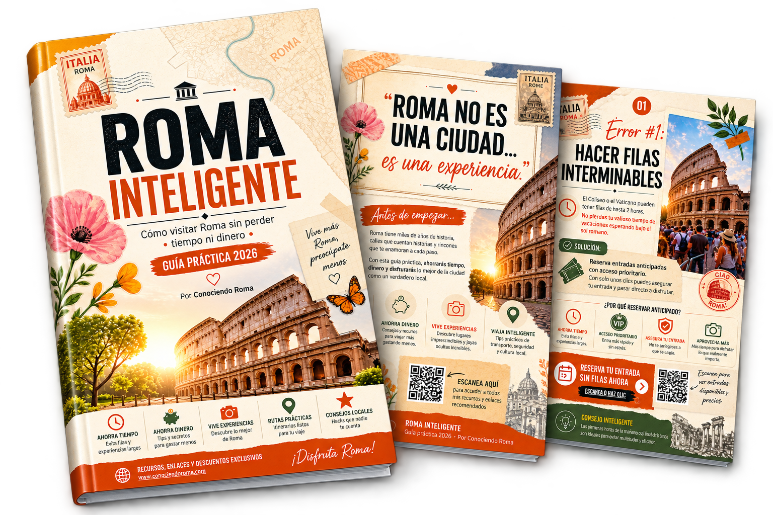 Mockup de la Guía de Roma de Conociendo Roma